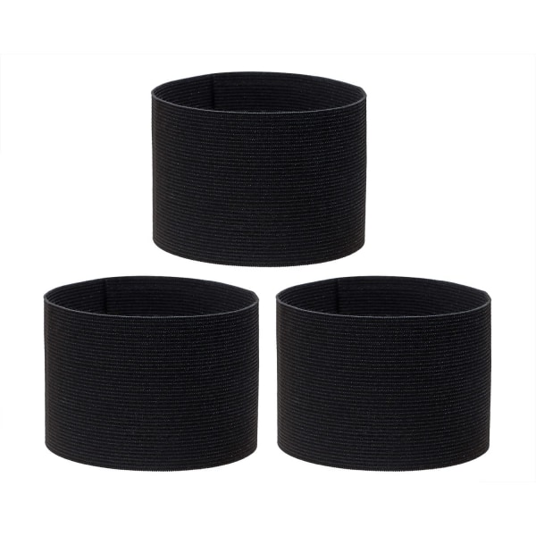 3 stk. Kaptajn armbind - Justerbar leder armbind - Sportshold armbind til fodbold, basketball (sort)