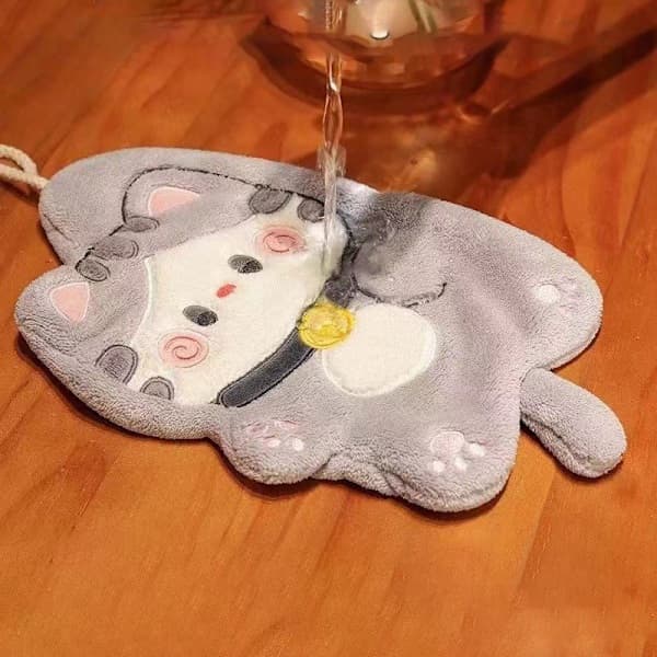 e Katt Handduk Kök Städduk Korall Fleece Tecknad Ab A1 A1