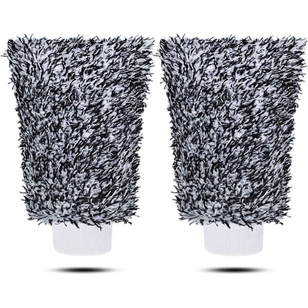 Mikrofiber Bilvask Vask Handsker Rengøringsudstyr Svamp, 2 Sæt Professionelle Ingen Ridser Polering Rengøringshandsker Grey
