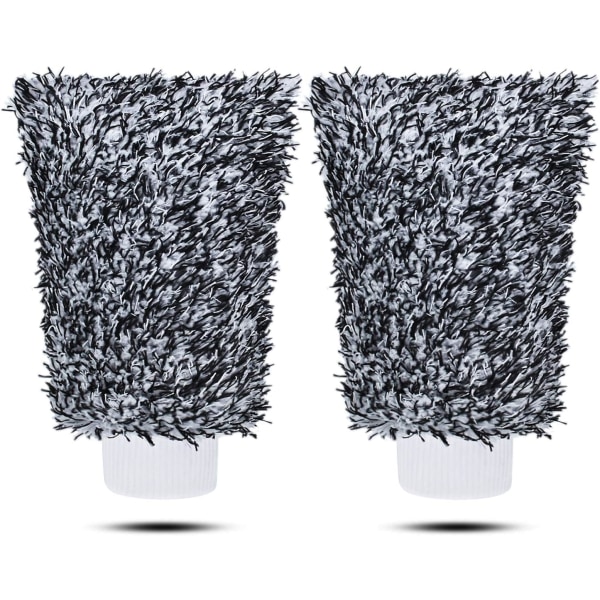 Mikrofiber Bilvask Votter Rengjøringshansker Utstyr Svamp, 2 Sett Profesjonelle Riper Fri Polering Rengjøringshansker Grey