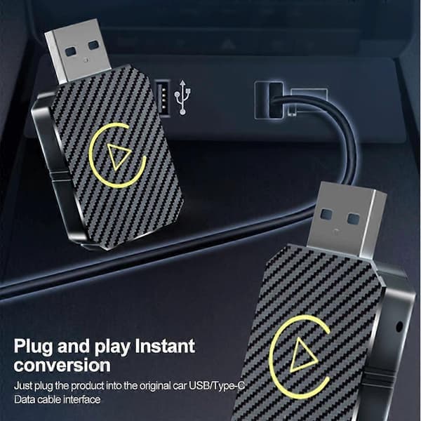 2-i-1 Trådløs CarPlay-adapter Android Auto Trådløs adapter Smart Mini Box USB-dongle Plug and Play WiFi Rask tilkobling