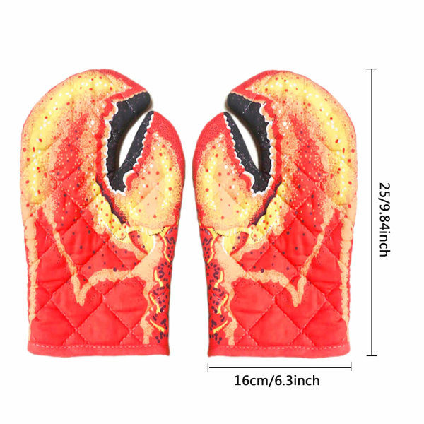 2 stk. Ovnluffer, Krabbeklø-print Ovnluffer Varmebestandige