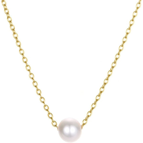 Boho Perle Halskæde Guld Flydende Perle Choker Halskæde Minimalistisk Kæde