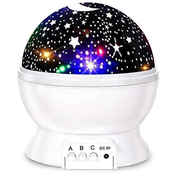 Projektorlamper Syvfargede nattlamper Led Romantisk stjernehimmel Superlys bordlampe Gave White starry sky