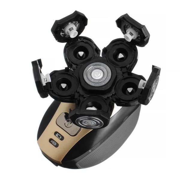 3D Hårklipper Elektrisk Barbermaskin USB Oppladbar 6 Hoder