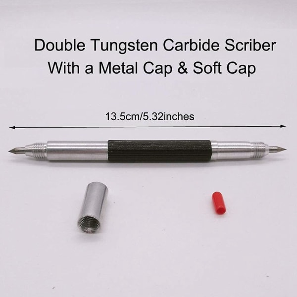 Tungsten Carbide Scribers 5-pack, gravyrpenna med dubbelt huvuddesign - ficka Tungsten Carbide T