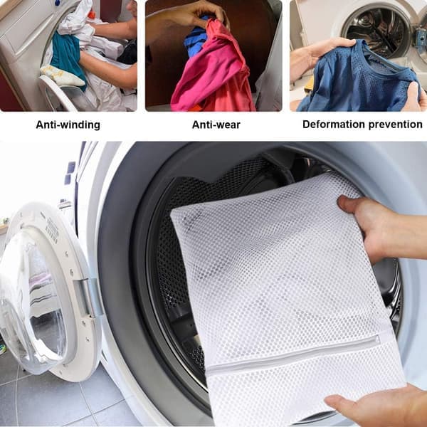 Tvättväska extra stor storlek, 4-pack känslig polyester med dragkedja, för kläder, resor