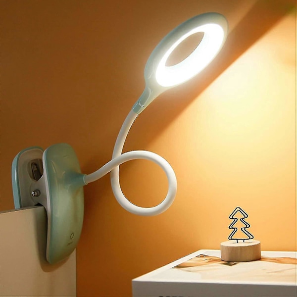 LED Clip-on Läslampa Dimbar Ögonskydd Bordslampa Blue