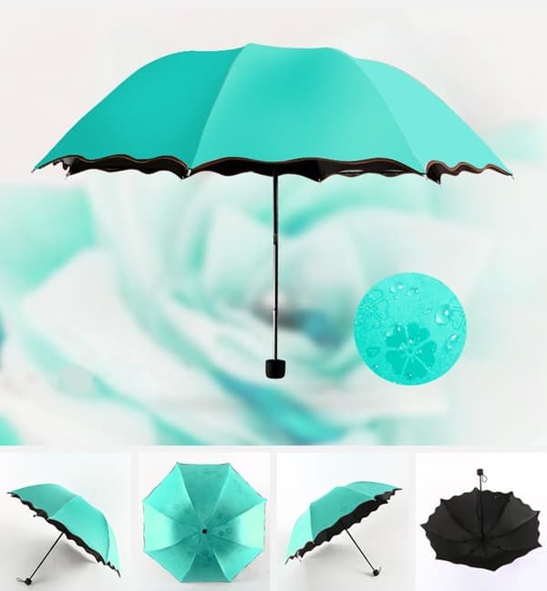 Dameparasol UV-beskyttelse til kvinder Letvægts Anti-UV-paraplyer til sommer solbeskyttelse Mintgrøn Mint Green
