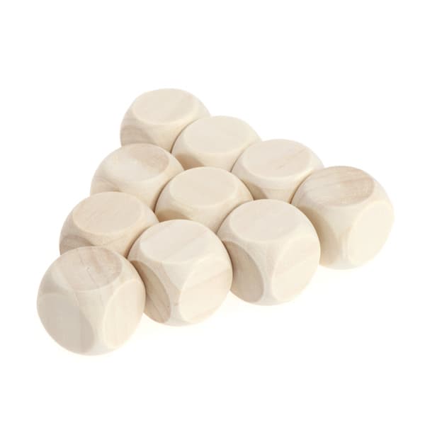 10 st/förpackning Trätärningar 6-sidiga tärningar (10mm 12mm 14mm 16mm 18mm) 12mm