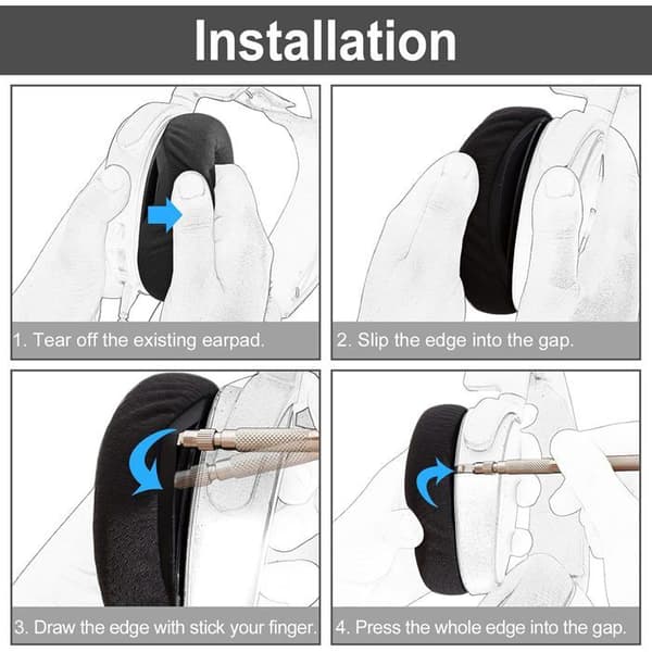 Ersättningsöronkuddar kompatibla med SteelSeries Arctis 3, Arctis 5, Arctis 7, Arctis 9X och Arctis Pro-headset