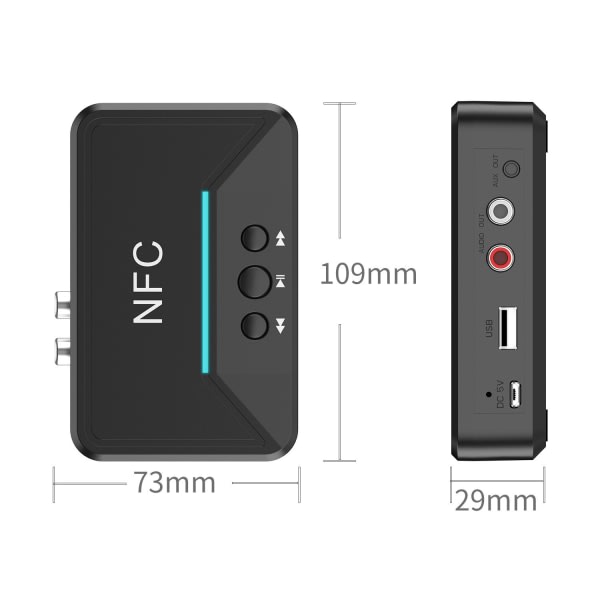 NFC5.0 Bluetooth-mottaker 3,5 mm Bluetooth-lydmottaker gammel com