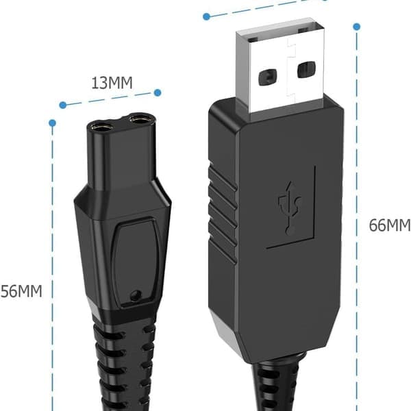 15V ladekabel for Philips 3000 5000-serien, USB-ladekabel for Philips 3000 5000 7000-