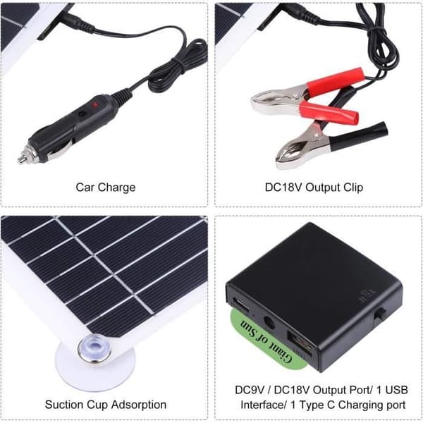 200W 12V Solcellepanelsæt med 100A batterioplader A7