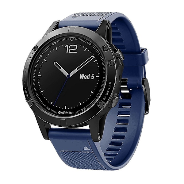 Til Garmin Fenix 5 Silikone Sportsurrem Justerbar Håndledsrem med Sort Spænde Dark blue Garmin Fenix 5