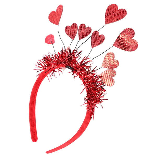 Rødt hjerte hodebøyle Valentinsdag Kjærlighet Hjerte Hårbånd Sløyfe Glitter Hodeplagg Paljett Hjerteformet Hårtilbehør