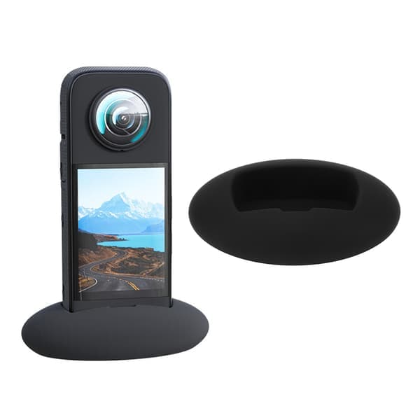 Silikonbas för Insta360 X3 panoramisk actionkamera vertikalt stativ, skyddande stativ för selfies och videor.