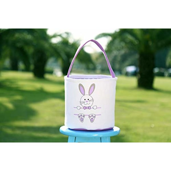 Easter Bunny Basket Egg Bags for Kids, Personalized Candy Egg Baskets Rabbit FluffyBags for Easter