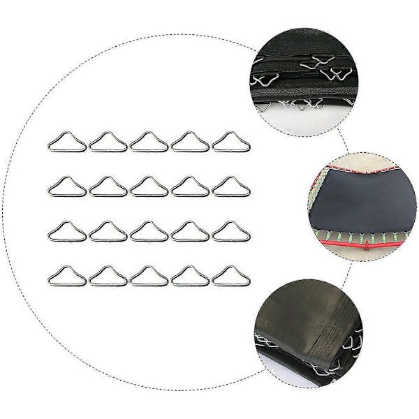22 stk. Trampoline Trekantspenner Metall Trekantringer V-formede Trekantringer Trampolineutstyr