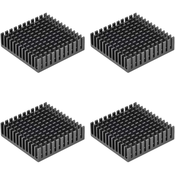 Elektroniske radiatorer kjøleribbe for trinnmotor, 3D-skriver 40x40x11mm svart 4stk