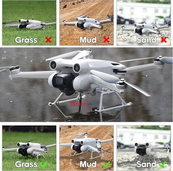 Mini 3 Pro landingsbein - For DJI Mini 3, Mini 3 Pro drone-tilbehør - Avansert landingssett - Hurtigutløser - Team