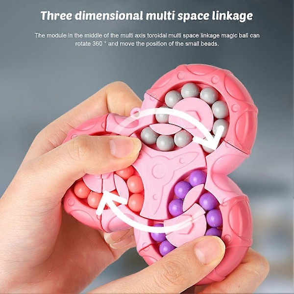 2-in-1 Magic Bean - Gyro Stress Relief -pyörivät helmi palapelit, opettavainen peli lapsille ja aikuisille Blue