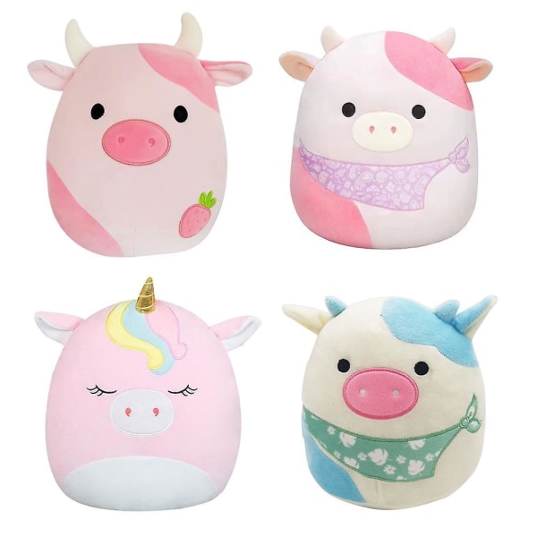 20 cm Squishmallows Børne Plysdyr Blå Grøn Pink Ko Bløde Plysdyr Pink Cow