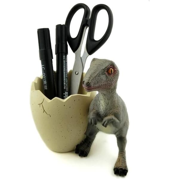 Blyantholder formet som dinosaur-egg - Kontorrekvisita for barn og gutter