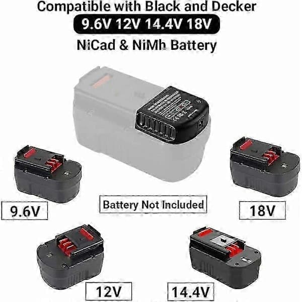 Erstatningslader for Black & Decker 9.6V 12V 14.4V 18V NiCd/NiMH-batterier HPB18-OPE