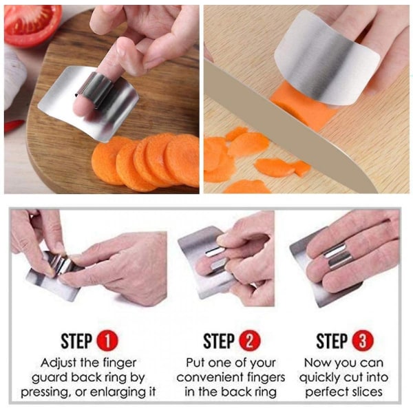 4-pack fingerskydd för säker att skiva grönsaker Frukt i rostfritt stål Fingerhandskydd för att skära kött kock köksredskap Prylar av