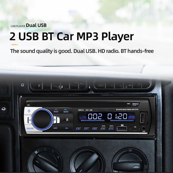 Bluetooth-autoradio - LCD-malli - Bluetooth 5.0 - USB/AUX/FM/AM - 65W x 4