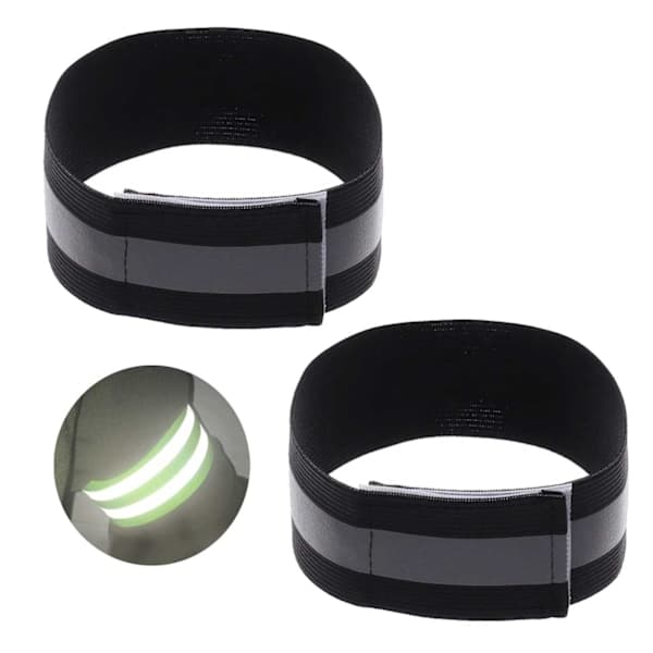 2-pack Reflexband Handledsband Reflex Kardborreband Svart svart