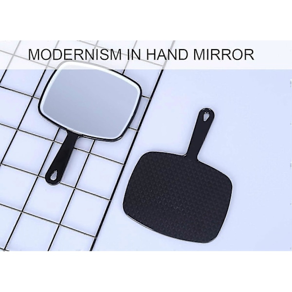 Handspegel, Svart Handspegel med Handtag, 22,9 cm B x 31,5 cm L