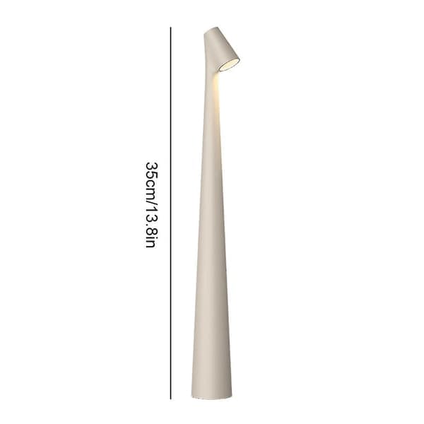 Elegant slank konisk stammelampe, bærbar og dæmpbar LED-skulpturlys, hvid White