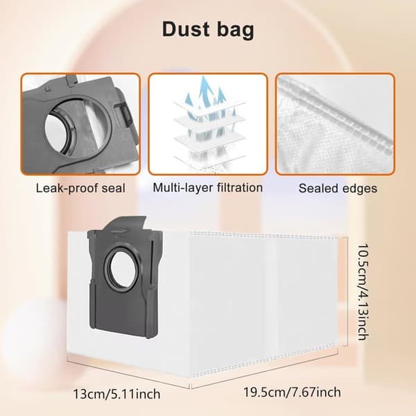 Tilbehør til Dreame D10 Plus Gen 2 Støvsuger, 23 dele: 2 hovedbørster, 6 sidebørster, 4 filtre, 6 poser [BLE677]
