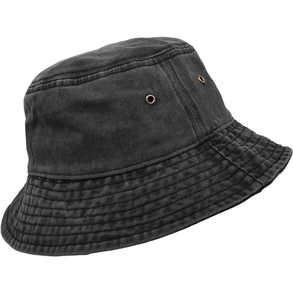 Bucket Hat, Leveälierinen Pesty Denim Puuvilla Outdoor Aurinkohattu Litteä Top Cap Kalastukseen Vaellus Rantaurheilu