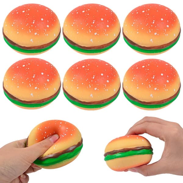 Hamburger Squishy Leksaker, Långsamt Stigande Kläm Stresslindrande Bollar för Barn och Vuxna