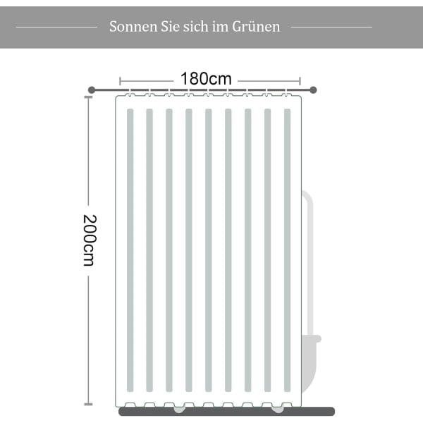 Bruseforhæng 180x200cm Hvid Havskaller Vandtæt Anti-Mould Bruseforhæng Polyester Badeforhæng til Badeværelse