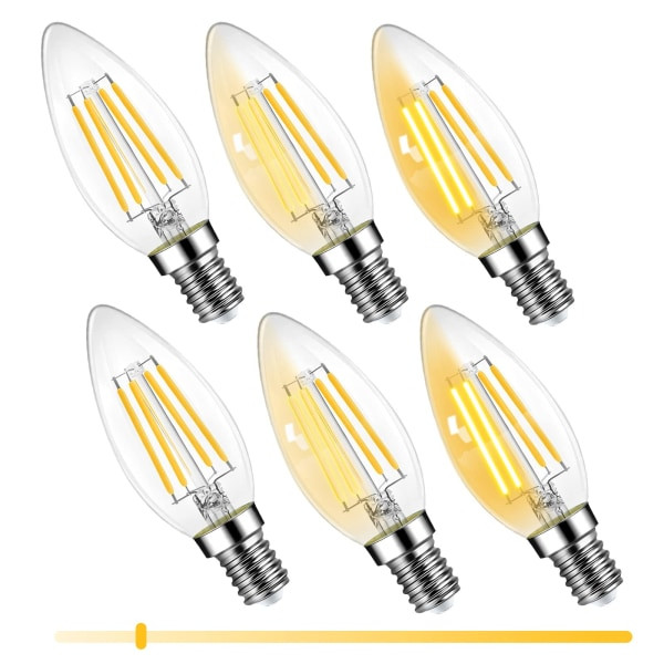 6 E14 LED-lyskilde, 6W dimbar 600LM 2700K varm hvit