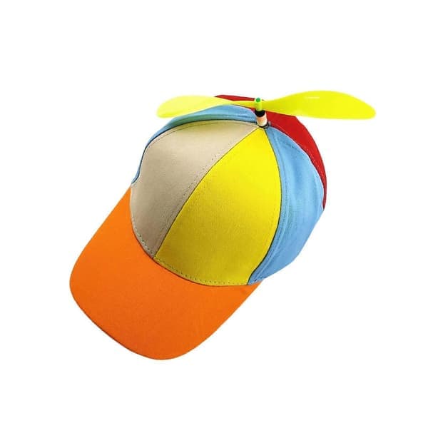 Propellerhatt för barn, färgglada helikopterkepsar, unik presentidé, nyhet-lingling} orange brätte orange brim