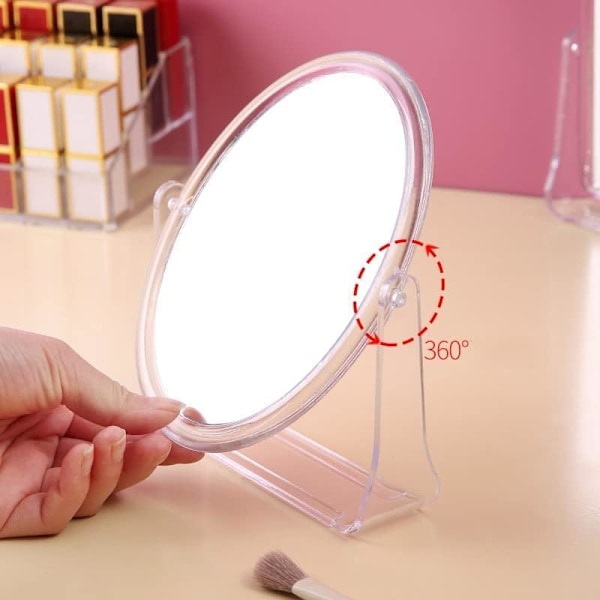Makeup spejl dobbeltsidet forstørrende kosmetisk lille spejl høj definition bærbar bordplade justerbar