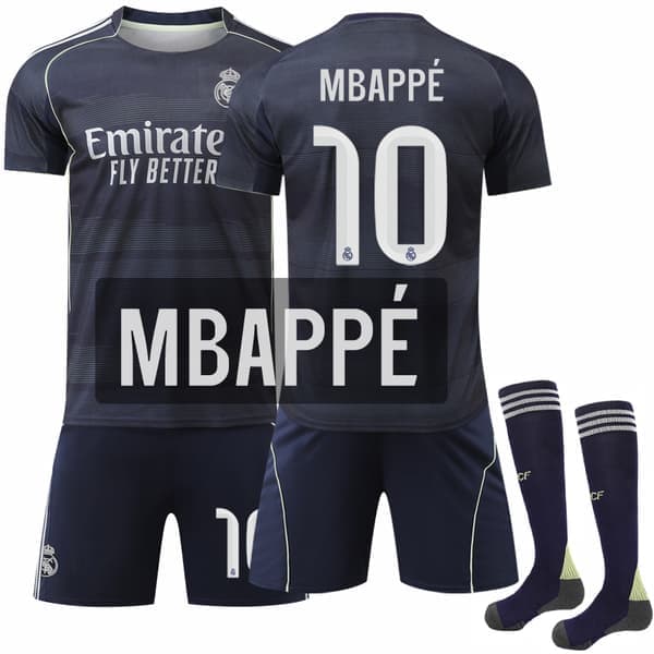 Real Madrid 25-26 Udebanetrøje #10 Mbappé til alle fans [JUN] Nr. 10 Mbappé No. 10 Mbappe 16