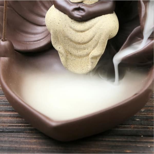 Zisha Zen Tathagata Buddha Guanyin tilbedelse sandeltræ agartræ backflow aromaterapi ovn backflow røgelse ovn dekoration
