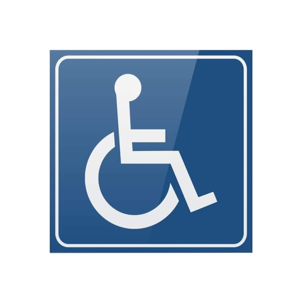 Disabled Wheelchair Sign Decals, Handicap Sign, Handicap Sign, Self Adhesive Sticker, 3''/4'' 2 Sizes 76.2x76.2mm