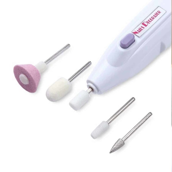 Elektrisk nagelfil med 5 bits vit