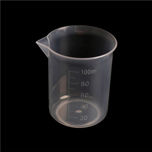 6x 100 ml/3,4 oz genomskinlig plast, graderad mätkoppar Klar en storlek