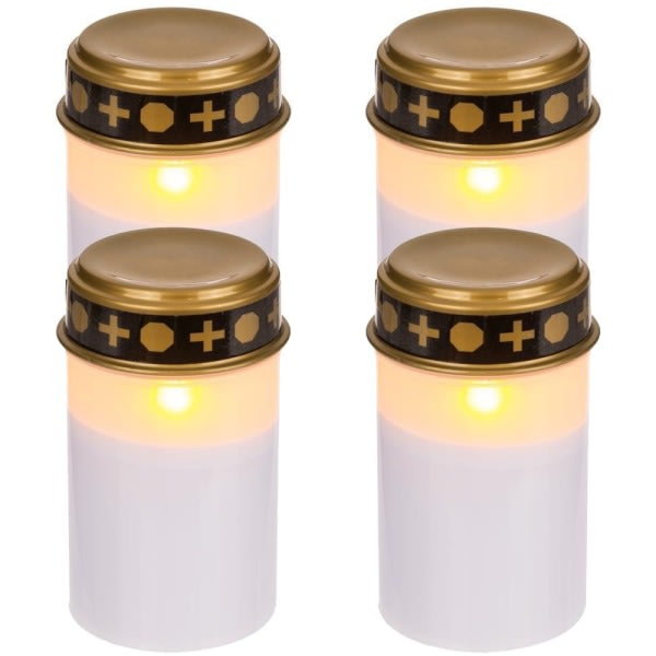 4-pakning - Gravlys LED / Lys - Lys til graver 1200 timer 4-Pack