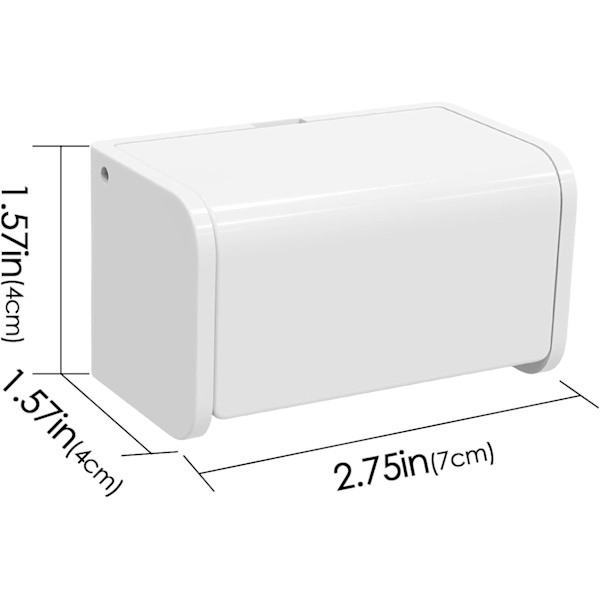 Väggmonterad tandborsthållare med lock, 2 fack tandborsthållare, självhäftande väggmonterad tandborsthållare White