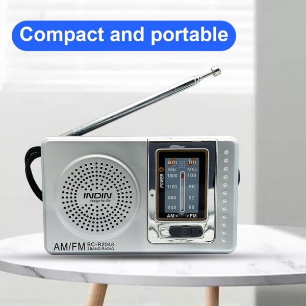 R2048 Retro batteridrevet radio med høj følsomhed teleskopantenne modtagelse