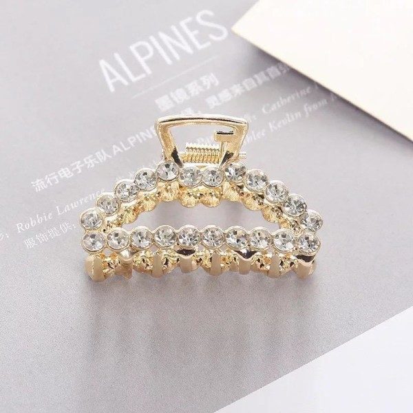 Hårklemme med rhinsten og perler hjerte diamant Triangle pearls